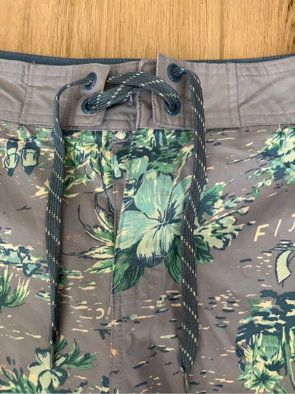 Mossimo Supply Co Men's Floral Swim Trunks - Blue Green Tropical Print
